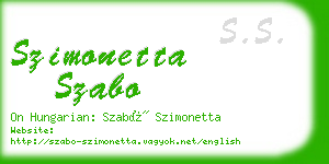szimonetta szabo business card